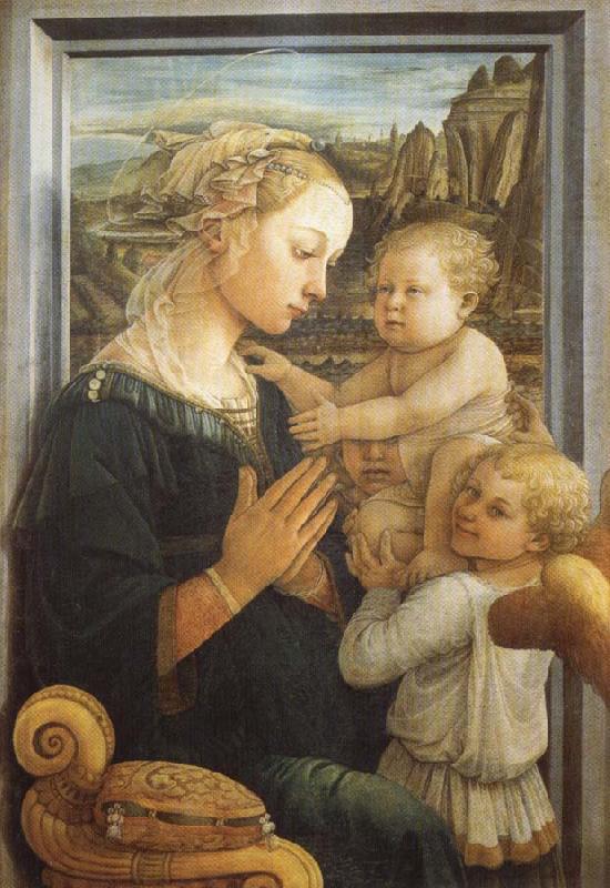 Fra Filippo Lippi Madonna and Child with Two Angels china oil painting image
